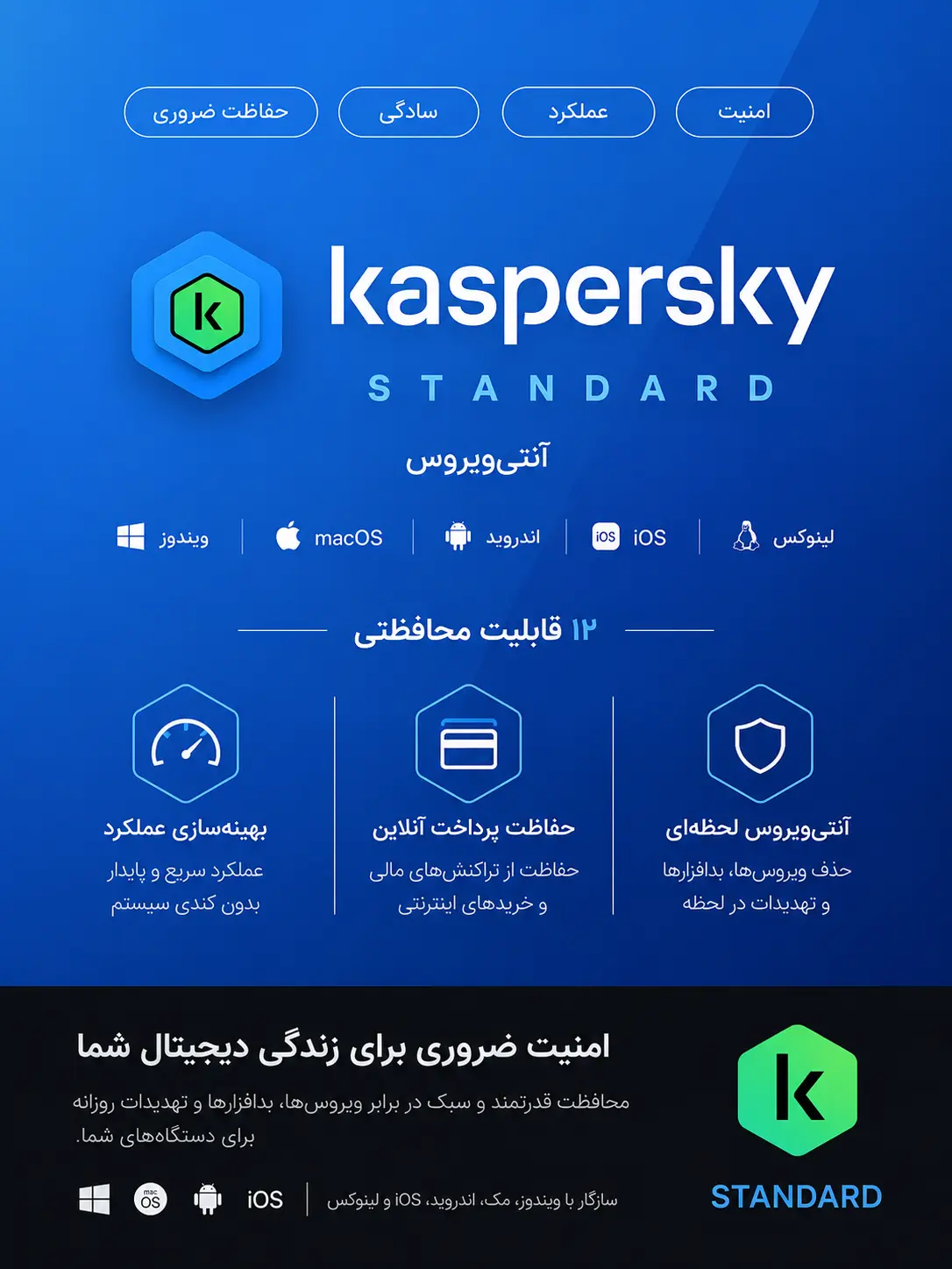 کسپرسکی استاندارد - آنتی ویروس کسپرسکی خرید کسپرسکی استاندارد - لایسنس اورجینال با قیمت مناسب